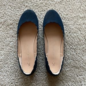 LC Lauren Conrad Navy Scalloped Ballet Flats Size 8 M
